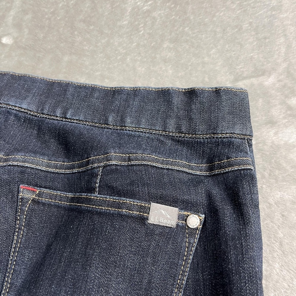 L.L. Bean Jeans‎ Womens 10 Blue Dark Wash Jogger Tapered Stretch 32x29 Denim - Picture 4 of 9